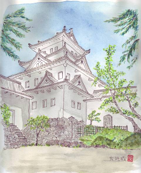 大垣市の水彩画